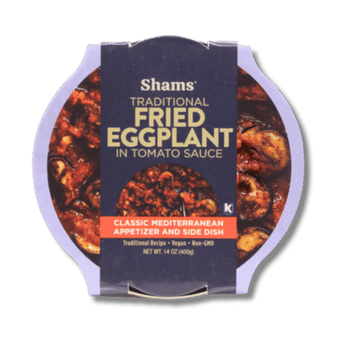 Fried eggplant in tomato sauce canned dish