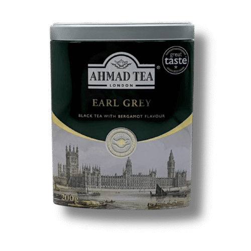 Ahmad Tea Earl Grey black tea 200g tin front view