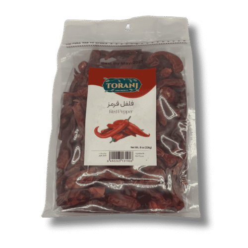 Whole dried red peppers for cooking and seasoning