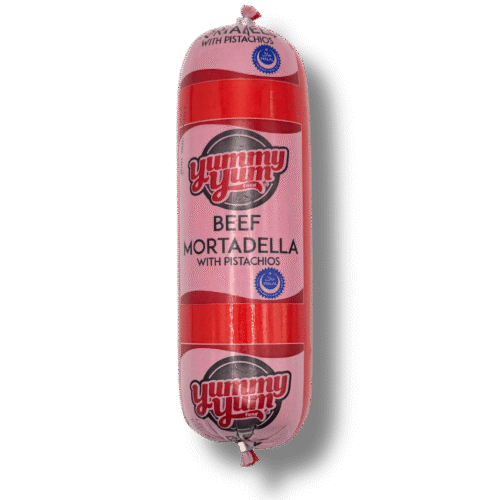Halal beef mortadella with pistachio deli meat