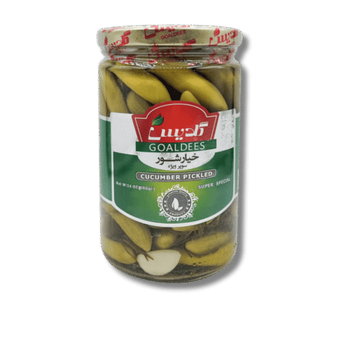 Pickled cucumbers jar Goaldees brand