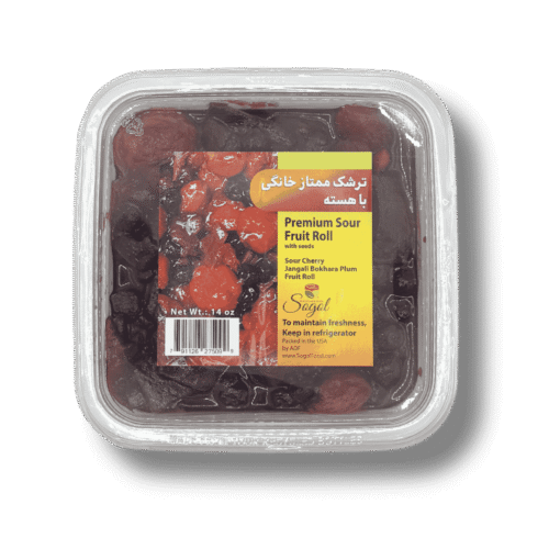 Sogol Premium Sour Fruit Roll with Seed 14 oz plastic container