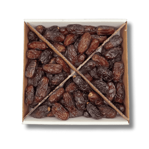 Medjool dates in box packaging